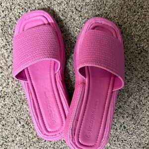 Wild Diva Pink Slide Sandals